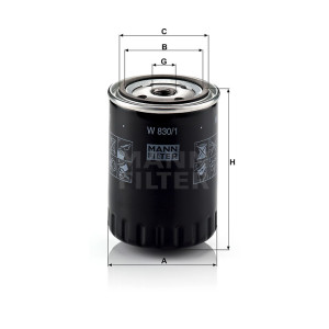 Фильтр масляный MANN-FILTER W 830/1